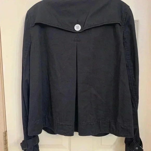 Michael Kors Women's Utility Jacket 6 Button Black Pockets Sleeve Buckle Size L - Picture 9 of 14